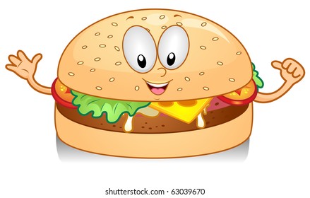 Ilustración de un personaje de Cheeseburger