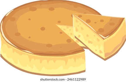 Es una ilustración de una tarta de queso