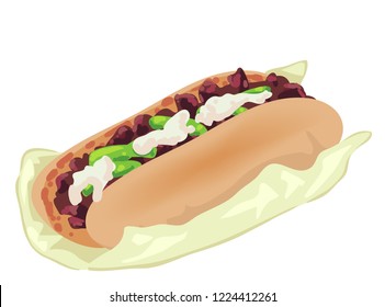 Illustration Of A Cheesesteak Or A Philadelphia Cheese Steak Sandwich