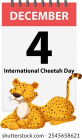 Illustration of a cheetah with a calendar