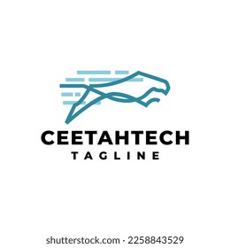 illustration of a cheetah with a futuristic style. good for any business related to technology.