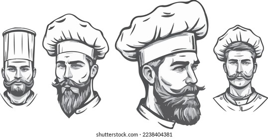 Illustration of a chef with beard