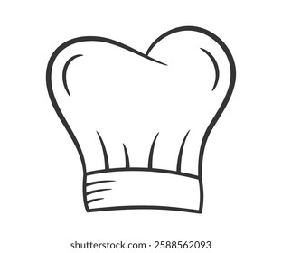Illustration of chef cap in line style, vector eps10 illustration