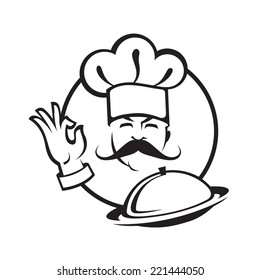 illustration of a chef with dish