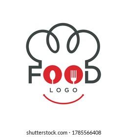 illustration of chef hat logo for restaurants, shops, cafes, etc.