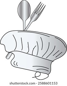 The illustration of Chef Hat, Spoon and Fork