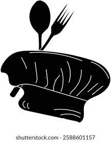 The illustration of Chef Hat, Spoon and Fork