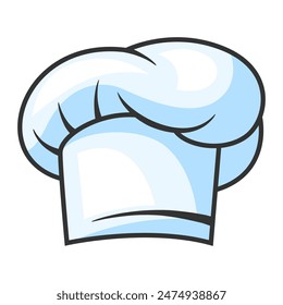 Illustration of chef hat. Stylized kitchen and restaurant utensil.