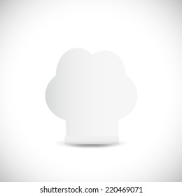 Illustration of a chef hat and utensils isolated on a white background.