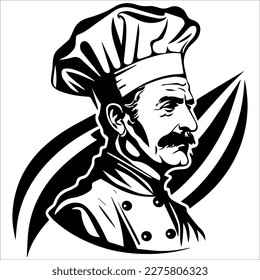illustration of chef isolated on white