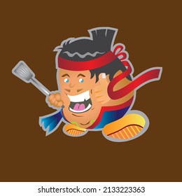 Illustration Chef mascot with minimalist style. Can be used for restaurant brand names, food product names, or food product labels
