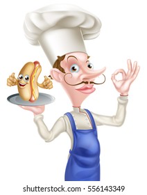 An Illustration of a Chef With Perfect Hotdog