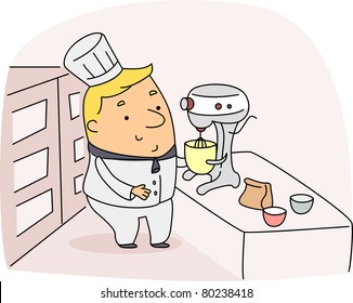 Illustration of a Chef at Work