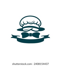 Illustration of a Chef's Hat with a Bow Tie