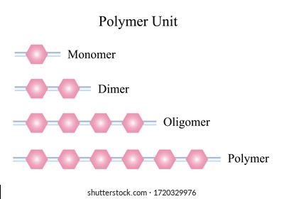 Illustration of chemical. Compounds made by linking together many copies of smaller units called monomers. many monomer molecules have linked together to form polymer (molecule).