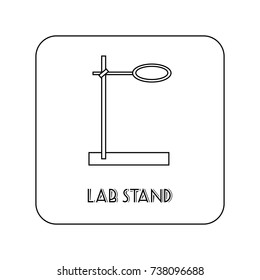 Illustration of  chemical equipment. Typography poster. Vector icon in black on a white background.