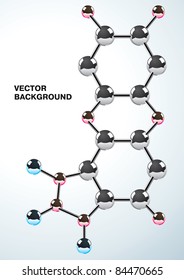 Illustration of the chemical formula consisting of molecules
