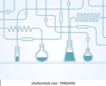 Illustration of the chemical laboratory