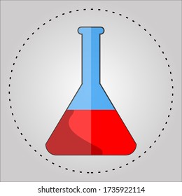 Illustration of chemical liquid container. Vector illustration of the world of health and pharmacy.