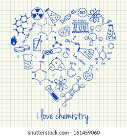 Illustration Of Chemistry Doodles In Heart Shape