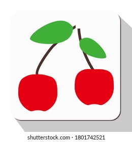 illustration of cherries. vector icon with a flat style. fruit and summer theme.