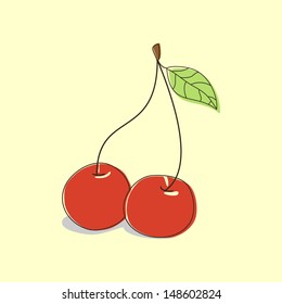 Illustration with cherry