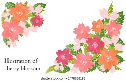 Illustration of cherry blossom frame