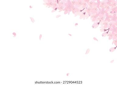Ilustração de flores de cerejeira em plena floração