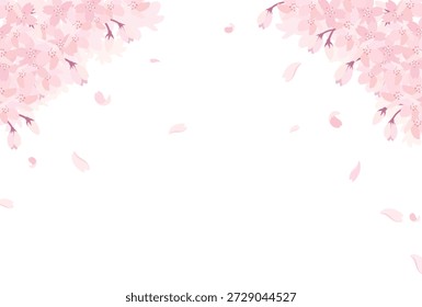Ilustração de flores de cerejeira em plena floração
