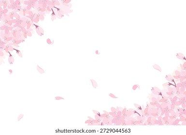 Ilustração de flores de cerejeira em plena floração
