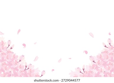 Ilustração de flores de cerejeira em plena floração