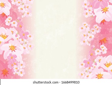It is an illustration of cherry blossoms gently dancing