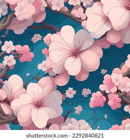 Illustration von Kirschblüten, Vektorgrafik