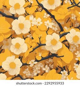Illustration of cherry blossoms, vector