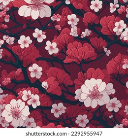 Illustration of cherry blossoms, vector