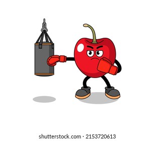 Ilustración del boxeador cereza , diseño de carácter