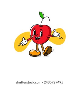 illustration Cherry fruit characters with cute emotions and expressions