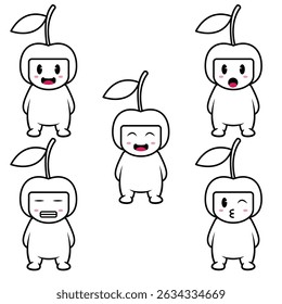 La ilustración del emoji de la fruta de la cereza