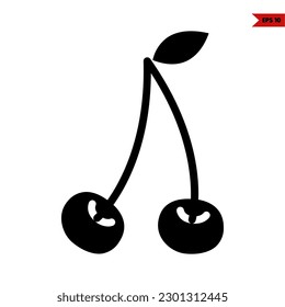illustration of cherry glyph icon 
