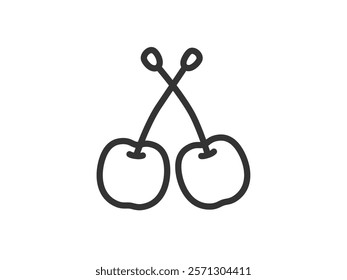 Illustration of cherry icon (line drawing).