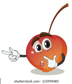 Illustration einer Kirsche auf weißem Hintergrund