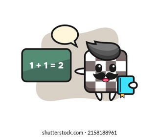 Illustration of chess board character as a teacher , cute style design for t shirt, sticker, logo element