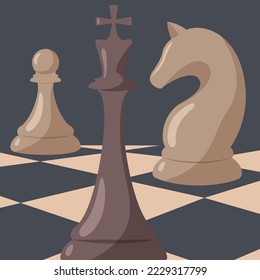 illustration of chess board with pieces 