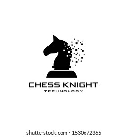 Illustration Chess Knight Horse technology silhouette logo design