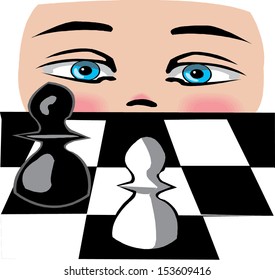 illustration of chess piece on chess board 