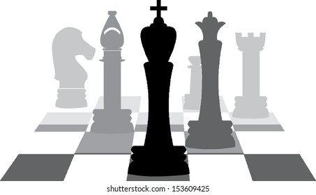 illustration of chess piece on chess board 