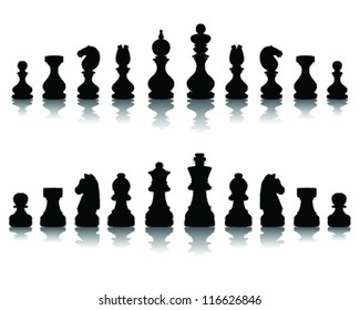 illustration of chess pieces 2, vector