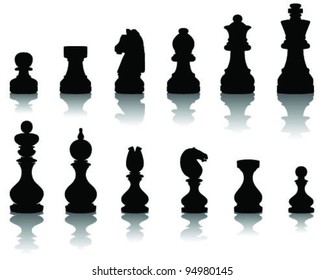 illustration  of chess pieces, vector