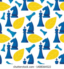 Illustration Chess Strategy Game Pattern Seamless. Metaphor that Describes an Ideal Team, Striving for Growth and Victory. Formulation Goal to which Members Team Aspire. Cartoon Vector.