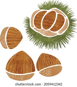 Illustration of a chestnut prickle